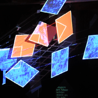 AV-Installation mit Markus Guentner und Inken Hilgenfeld im Andreasstadel Regensburg, 2011