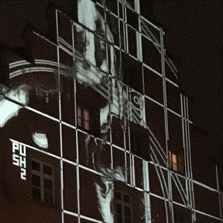 Videomapping-Installation während PUSH 2 - Regensburg Popkulturfestival, 2016